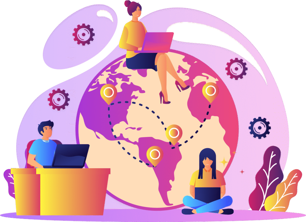 Flowchart illustrating offshore software development process and team collaboration