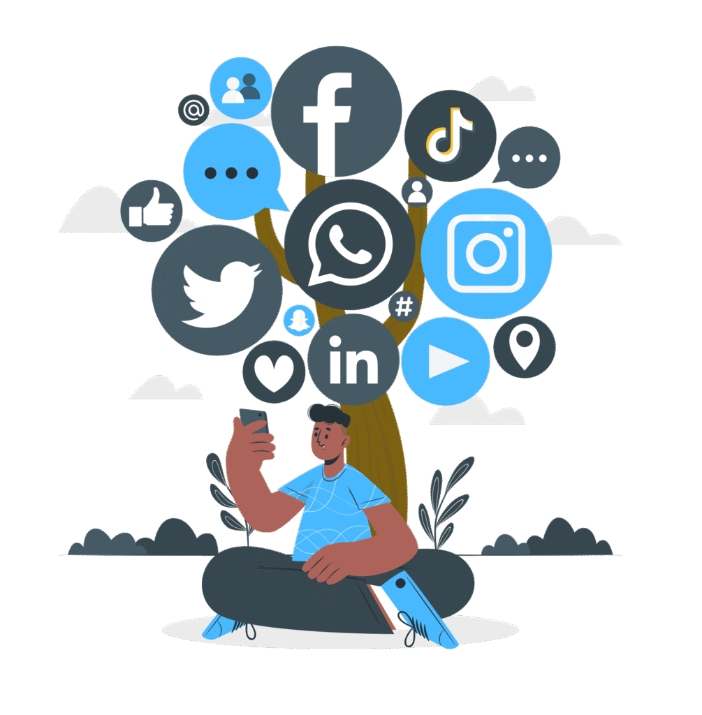 Businesses from various industries using social media marketing for brand growth