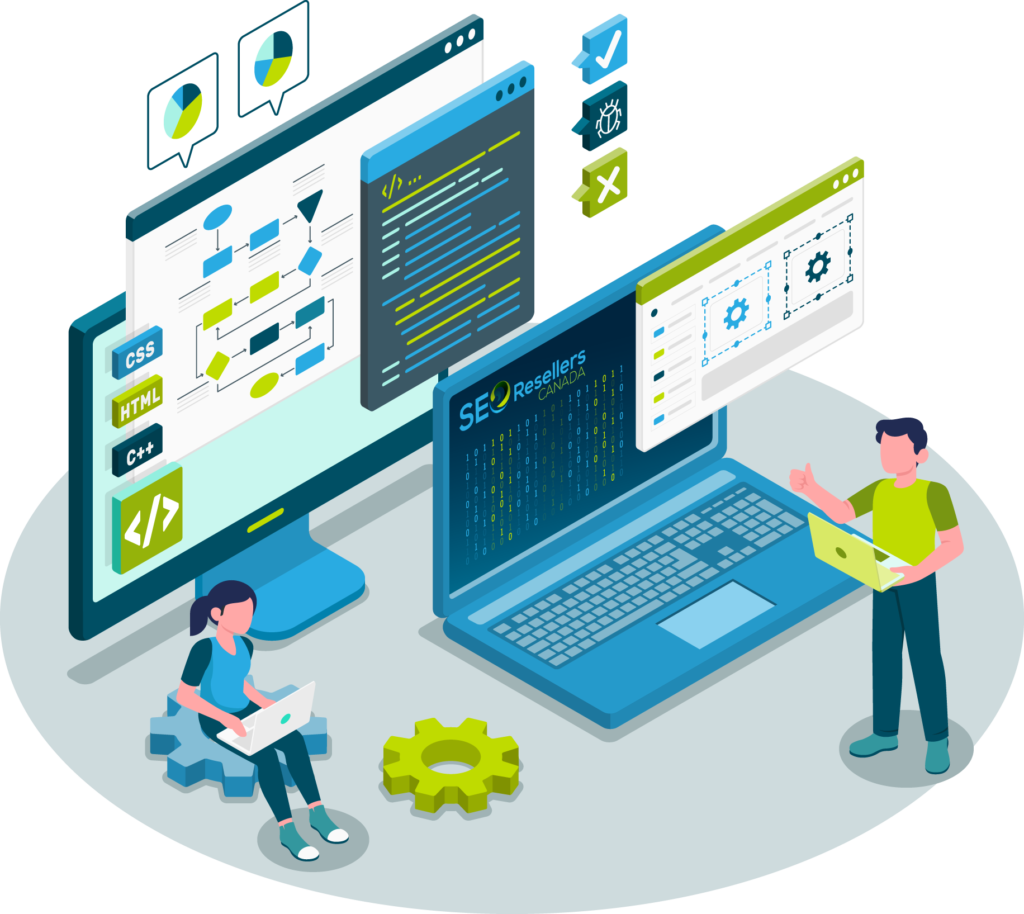 GenifySoft team discussing web design strategy and software development planning